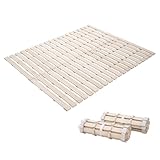 EMOOR Rolllatten Futonbett Doppel Größe (140 x 200 cm), Franco-ROLL für Japanische Boden-Futon-Matratze, Holz Paulownia Boden Unlackiert Natürlich Schlafbettwäsche Gäste Tatami-Matte