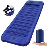 FTSMTK Isomatte Selbstaufblasend mit Fußpresse Pumpe, 12cm Verdicken Isomatte Camping, Ultraleicht Luftmatratze Kleines Packmaß, Aufblasbare Matratze Campingmatte Schlafmatte für Outdoor Camping