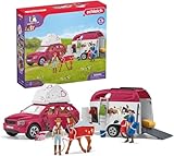 schleich HORSE CLUB | Abenteuer mit Auto und Pferdeanhänger 42535 | mit Hannah, Papa, Pferd und Zubehör | Geschenk für Mädchen und Jungen | Pferde Spielzeug für Kinder ab 5 Jahren | Set aus 110 Teilen