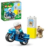 LEGO 10967 DUPLO Polizeimotorrad, Polizei-Spielzeug für Kleinkinder ab 2 Jahre, ideales Motorikspielzeug für Babys, Spielzeug-Motorrad