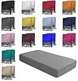 2er Set Jersey Spannbettlaken Spannbetttücher Bettlaken Spannbetttuch weiche Baumwolle mit Rundumgummizug, Farbe: Grau, Maße: 2er Pack 90-100 x 200 cm