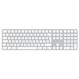 Apple Magic Keyboard mit Touch ID und Ziffernblock: Bluetooth, wiederaufladbar. Kompatibel mit Mac Computern Chip; Englisch (International), Weiße Tasten