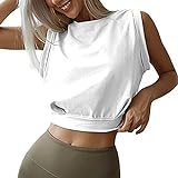 Damen Sport Tank Tops Ärmelloses Workout Crop Top Yoga Fitness Shirt Running T-Shirts Sommer Trainieren Lässig Oberteile Funktions Shirt