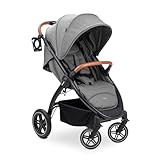 hauck Uptown, Melange Grey - Kinderbuggy mit Liegeposition ab Geburt, Breiter Sitz bis 22 kg, Getränkehalter, Gummiräder, Federung, UV Schutz 50+, Faltbar, Höhenverstellbar, Großer Korb