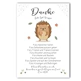 Abschiedsgeschenk Kita | Erzieherin | Kindergarten | Kinderpflegerin | Tagesmutter | Geschenk Danke (Igel)