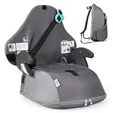 Trunki BoostApak 2-in-1 Kindersitz & Rucksack (ab 6 Jahren) - i-Size Kindersitzerhöhung mit 8-Litern Stauraum, Handgepäck Kinderrucksack & Sitzerhöhung Auto Kinder (126-150 cm) - Grau