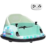 AIYAPLAY 12V Kinder Autoscooter mit 2,4 G Fernbedienung, Elektro Bumper mit Musik und Lichtern, 2 km/h, Kinder Elektroauto mit 360°-Drehung, für 1,5-5 Jahre, Grün