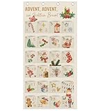 Adventskalender 2024 als Wandkalender aus Stoff, Adventskalender zum Befüllen mit 24 Taschen, Adventskalender Wandteppich Hängend zum Wand Tür Deko Weihnachten Kalender Stoffbeutel Weihnachtskalender