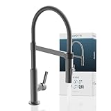 SCHÜTTE 79142 MIAMI Küchenarmatur 360°, Einhebelmischer mit ausziehbarer, magnetischer Geschirrbrause, Spültischarmatur Mischbatterie für die Spüle, Wasserhahn Küche Graphit