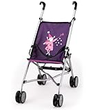 Bayer Design 30112AA - Puppen Buggy, zusammenklappbar, mit Doppelrädern, lila, ‎50 x 27.5 x 55 cm