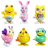 Ctxtqtdt 6 Stück Aufziehspielzeug Ostern, Ostergeschenke für Kinder, Aufziehbare Hasen und Huhn, Lustige Kleinigkeiten zu Ostern für Kinder Osterkorb Füllstoffe Mitgebsel (C)