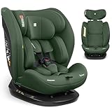 KikkaBoo Kindersitz 9-36 kg ohne ISOFIX i-EXPLORE 2, 40-150 cm, Gruppe 0 1 2 3, i-Size, Rückwärts & Vorwärts, Liegesitz, 14-fach Kopfstütze, 5-Punkt-Gurt, Armeegrün