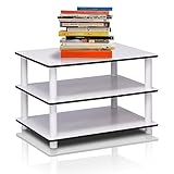 Furinno Just 3-Tier No Tools Fernsehstand, TV-Ständer, Couchtisch, Weiß, 59.9 (Breite) x 39.6 (Höhe) x 39.6 (Tiefe) cm