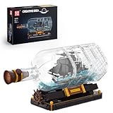 Mould King 10070 Piratenschiff in Flasche Bausteine Black Pearl Segelschiff Klemmbausteine Sammler Schiffsmodell Geschenk für ab 8 Jahren(778 Teile)