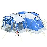 Skandika Nimbus Sleeper für 8 Personen | Campingzelt mit 3 Schlafkabinen, wasserdicht, 5000 mm Wassersäule, 2,15 m Stehhöhe, versetzbare Frontwand, großer Wohnraum