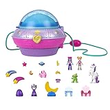 Polly Pocket HCG25 - Weltraum Spielset, 2 Micro Puppen, 15 Zubehörteile, 1 Modestück, Pop & Swap Funktion, tolles Spielzeug Geschenk für Kinder ab 4 Jahren