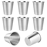 8 Stück Edelstahlbecher, 260ml Edelstahl Becher, Camping Becher, Metallbecher Ohne Griff, Edelstahl Tasse für Geburtstage Picknick,Reisebecher bruchsicher und BPA-frei