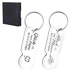 ChauLanBow Geschenke für Papa und Mama Einkaufschip Schlüsselanhänger, Einkaufswagenchip, Einkaufswagenlöser Metall, Schlüsselanhänger Glücksbringer, Geeignet als Geschenk zum Vatertag und Muttertag