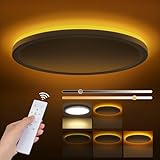 Tyreses LED Deckenleuchte Dimmbar 24W 2800LM, Deckenlampe mit Fernbedienung, 1800K Dimmbar Nachtlicht, 3000K-6500K Schlafzimmer Lampe für Schlafzimmer, Kinderzimmer, Wohnzimmer, Badezimmer, Ø30cm
