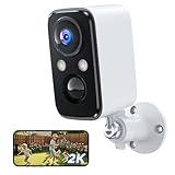 BECAMSO Überwachungskamera Aussen Akku Kamera Kabellos: 2K WLAN Kamera Outdoor mit Bewegungsmelder - Überwachungskamera Innen mit wasserdichte Monitor - Home Security Camera
