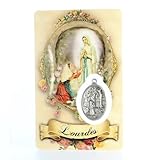 Gebetskarte der Erscheinung mit Medaille - religiöses Bild - Christlicher Kult in