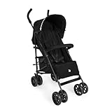 hauck Fold N Care, Black - Schirmbuggy für Kinder ab 6 Monaten bis 22 kg, Klein Zusammenklappbar, 7,6 kg, mit Liegeposition & UV-Schutz 50+, XL Korb, EVA Kunststoffräder, Drehbare Vorderräder