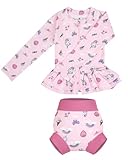 FLYISH DIRECT Baby Schwimm Set, Langärmeliger Schwimmshirt + Schwimmwindel für Babys, mit Sonnenschutz, für Jungen und Mädchen, L