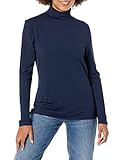 Amazon Essentials Damen Langärmliger Rollkragenpullover (in Übergröße erhältlich), Marineblau, L