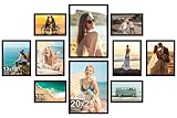 Tinkeps Bilderrahmen 10er-Pack in Schwarz – Für 10 Fotos in 3 Größen, Enthält 4 Rahmen für 10x15 cm, 4 für 13x18 cm und 2 für 20x25 cm Fotos – Perfekt als Tischaufsteller und Wanddekoration geeignet