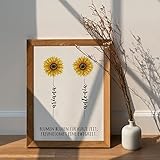 Bild Freundschaft Sonnenblume personalisierbar | Beste Freundin Geschenk | Freundschaftsspruch Freundschaftsdruck mit Namen personalisiert