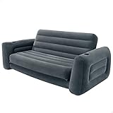 Intex 66552NP – Aufblasbares Schlafsofa, 2-Sitzer, Vinyl, Dunkelgrau, 203 x 224 x 66 cm