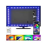 LED-Lichtstreifen für TV, USB-TV-Hintergrundbeleuchtungs-Kit mit Fernbedienung, App-Steuerung, Synchronisation zur Musik, 5050 RGB Smart LED Bias Beleuchtung für HDTV (2 m für 32-60 Zoll Fernseher)