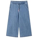 vidaXL Kinderhose Kinder Hose Weite Freizeithose Baumwolle Sporthose Jeansblau 128