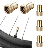5 Pack Adapter Französisches Ventil, Fahrradventil Adapter mit Dichtring DV SV auf AV Ventilkappen Fahrrad Messing Tubeless Ventil Adapter Fahrrad Ventil Adapter Set Fahrrad-Zubehör