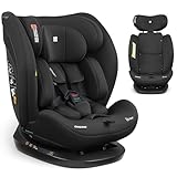 KikkaBoo Kindersitz 9-36 kg ohne ISOFIX i-EXPLORE 2, 40-150 cm, Gruppe 0 1 2 3, i-Size, Rückwärts & Vorwärts, Liegesitz, 14-fach Kopfstütze, 5-Punkt-Gurt, Schwarz