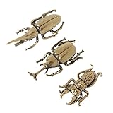 Opexicos Mini-Statue, Antik-Bronze, Käfer, kleine Tischdekoration, Vintage-Stil, Kupfer, Insekten, Tee, Haustier-Dekoration, 3 Stück