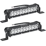 AUTOUTLET 24 LED Zusatzscheinwerfer 72W 4800LM Auto Scheinwerfer Offroad Spotlight DC 10-30V 6500K IP67 Wasserdicht Arbeitslicht für SUV Truck Traktor LKW Bagger usw(2 Stück)