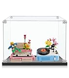 icuanuty Acryl Vitrine für Lego 21316 Ideas Spielzeug The Flintstones, ferngesteuertes Rallye-Auto-Spielzeug, Staubgeschützte Aufbewahrung und Organisation Vitrine für Lego Modell, Größe: 31x20x21 cm