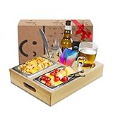 Couchbar aus Bambus Holz, Sofa Organizer auf dem Beistelltische Couchtisch, Couchbar Snackbox Ideal für Wohnzimmer Schlafzimmer Garten Camping Geburtstagsgeschenk für Männer