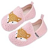 WateLves Hausschuhe Kinder Jungen Kleinkind Innen Außen kinder Kindergarten Pantoffeln Und Rrutschfester Sohle(Rosa Fuchs, 26/27)