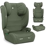 KikkaBoo Kindersitz 15-36 kg ohne ISOFIX i-AID, Kindersitz ab 3 Jahre, Gruppe 2-3 (100–150 cm), Von 3,5 Bis 12 Jahren, i-Size, 13-fach verstellbare Kopfstütze, Armeegrün