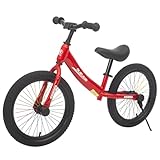 OOFAYJIA Kinder Laufrad für 4-8 Jahre, 16 Zoll Räder, Fahrrad ohne Pedal für Jungen und Mädchen, Trainingsfahrrad mit Verstellbarem Sitz, Spielzeug und Geschenke,Rot