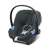 CYBEX Silver Babyschale Aton B i-Size, Inkl. Neugeboreneneinlage, Ab Geburt bis ca. 24 Monate, 45 bis 87 cm, Max. 13 kg, Für Autos mit und ohne ISOFIX, Steel Grey
