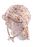 Sterntaler Sonnenhut Blumen - Mädchen Bademütze - UV-Schutz 50+ Sommermütze für Strand und Schwimmbad - mit Nackenschutz und Bindebändern - Baby & Kinder Kopfbedeckung - Ecru, Größe 55