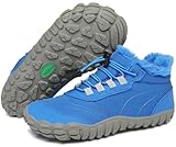 SAGUARO Kinder Winter Barfußschuhe Mädchen Jungen Winterschuhe Warm Gefüttert Winterstiefel Leicht Rutschfest Winterboots für Wandern & Trekking, Will Ⅰ, Lapisblau, 35 EU