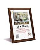 3-B Bilderrahmen GERA - Dunkel Braun - 13x18 - Holzrahmen, Fotorahmen, Portraitrahmen mit Acrylglas