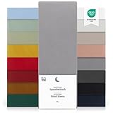 Blumtal® Spannbettlaken 180x200cm aus Microfaser - Oekotex zertifiziertes Bettlaken - Leintuch / Spannbettuch - Spannleintuch - Laken - Grau