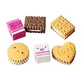 6 stücke Box verpackt Nette Kawaii Milch Cookies Keks Radiergummis Schule Schreibwaren Kreative Geschenk für Kinder Kinder Studenten