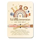 Geschenke zur Geburt, Geldgeschenk Verpackung Holz mit Reagenzgläser und Karte, Baby Geschenk zur Geburt Junge Mädchen, Regenbogentiere Geburtsgeschenk Babygeschenke
