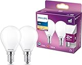 Philips LED Classic E14 Lampen 2-er Pack (40 W), matte LED Lampen mit warmweißem Licht, energiesparende LED Beleuchtung mit langer Nutzlebensdauer